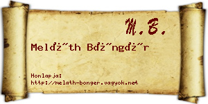 Meláth Böngér névjegykártya
